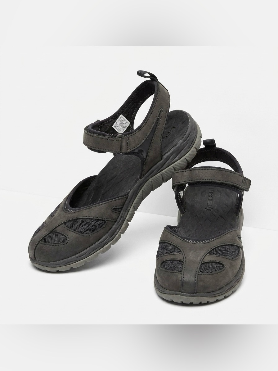 Merrell Qform 2 Leather Mesh Hiking Sport Sandals Dark Grey Women's 9